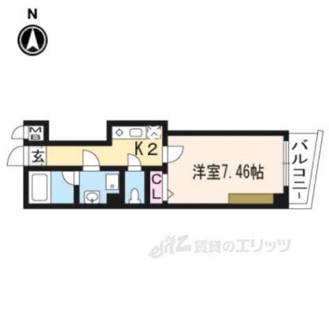 エリッツ四条河原町ビル(1K/5階)の間取り写真