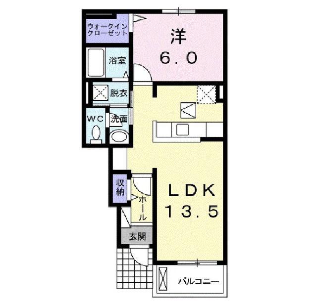グランフィル2 B(1LDK/1階)の間取り写真