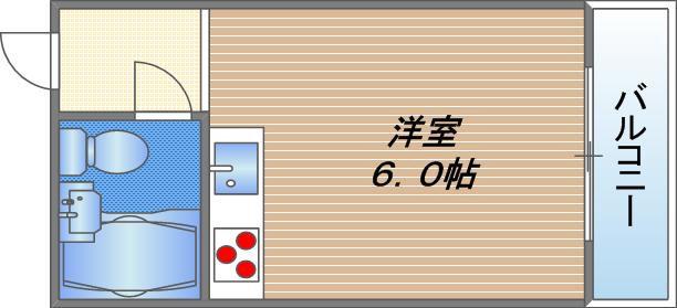 YOUハイム北巽(1K/4階)の間取り写真