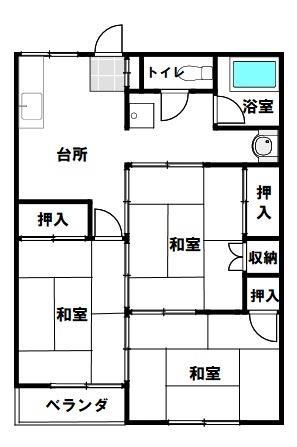 ケーアイハイム(3DK/2階)の間取り写真