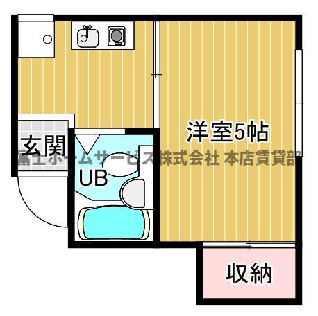 シティハイツ殿辻(1K/3階)の間取り写真