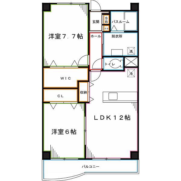 アヴァンティ(2LDK/3階)の間取り写真