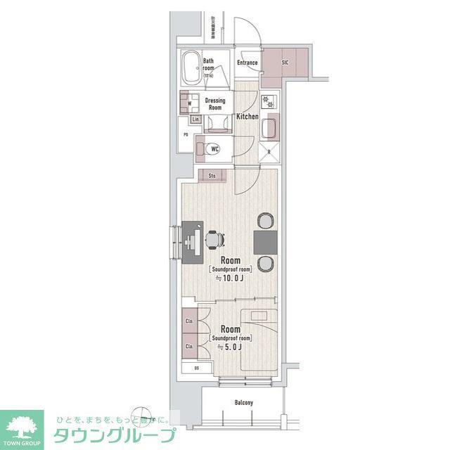 TRACK渋谷本町(2K/7階)の間取り写真