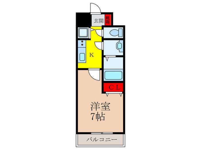 エルシア池田(1K/9階)の間取り写真