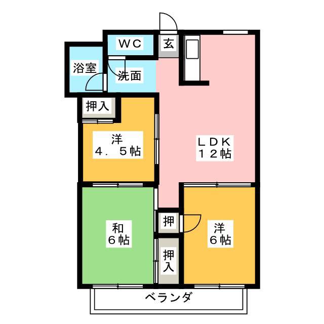 マルテンハイツ(3LDK/1階)の間取り写真