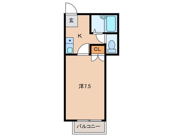ジュネス門戸(1K/2階)の間取り写真