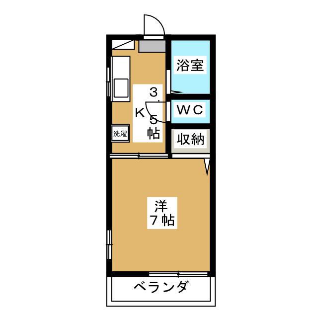 サングレーハイツ(1K/1階)の間取り写真