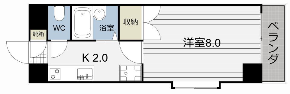 ファインビュー高麗(1K/3階)の間取り写真