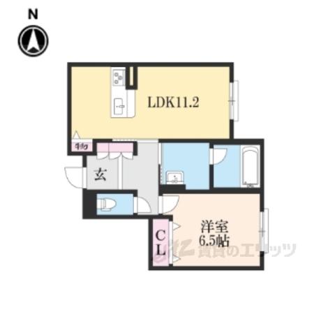 ライムストーン新大宮(1LDK/3階)の間取り写真