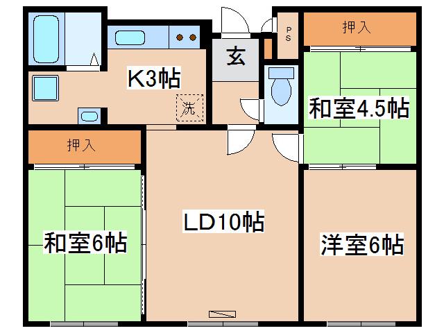 ハーバーヒルズ(3LDK/5階)の間取り写真