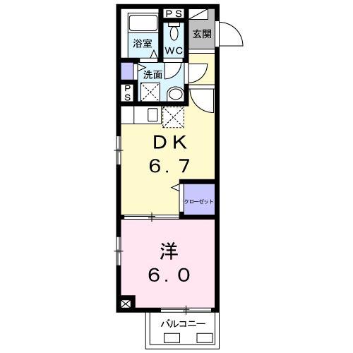 グランティア923(1DK/3階)の間取り写真