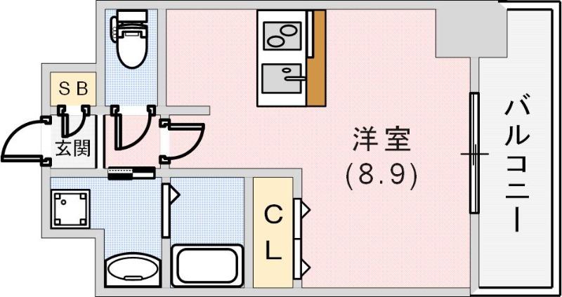 ファーストフィオーレ三宮イーストII(ワンルーム/3階)の間取り写真