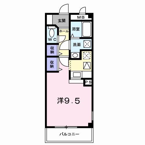 コンフォート(ワンルーム/1階)の間取り写真