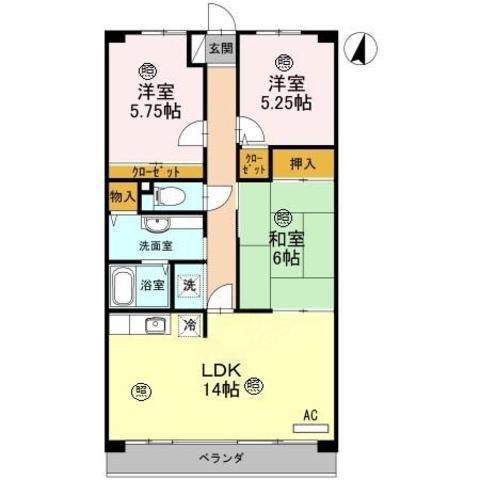 シルトクレーテ青山(3LDK/5階)の間取り写真
