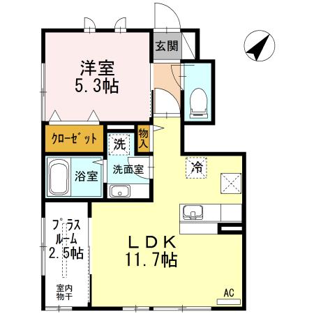 マ・シェリ・マユ(1LDK/2階)の間取り写真