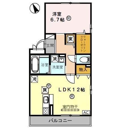 ルミナス・オッツ(1LDK/1階)の間取り写真