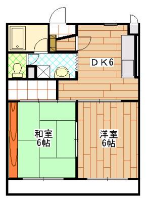 コルマール(2DK/3階)の間取り写真