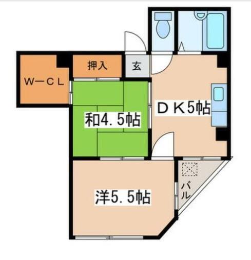 プラーズ相模原II(2SDK/5階)の間取り写真