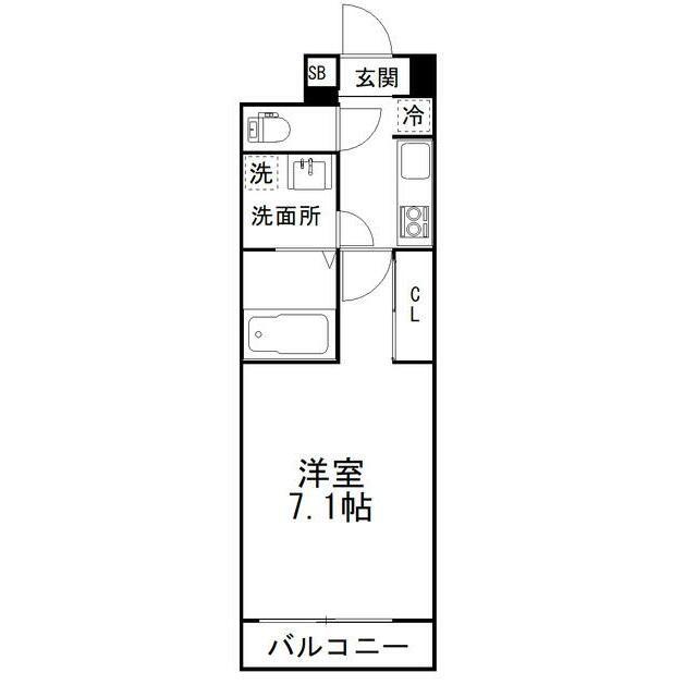 プリズム14番館(1K/4階)の間取り写真