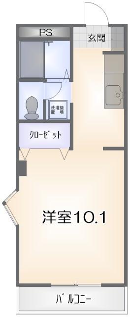 ツツイ昭和町(1K/3階)の間取り写真