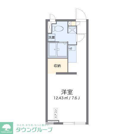 レオパレス先作イースト(ワンルーム/1階)の間取り写真
