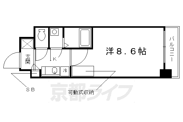 グラート堀川(1K/10階)の間取り写真