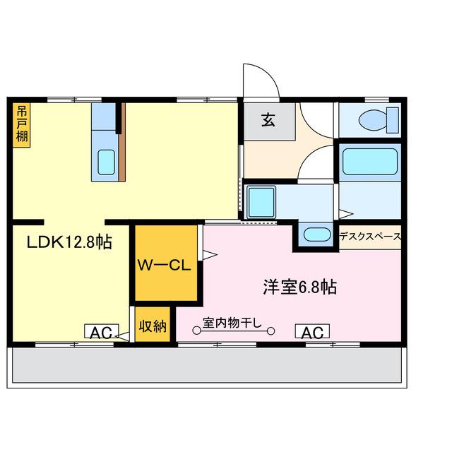 コーポいちかわ(1LDK/1階)の間取り写真