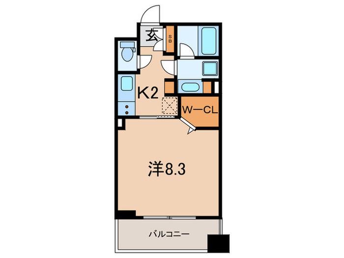 ヒルレジデンス大崎(1K/2階)の間取り写真