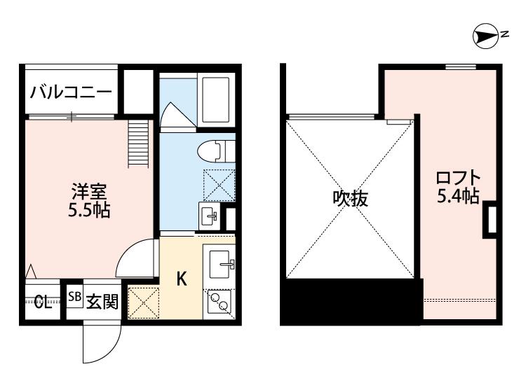 花園本町テラス(1K/1階)の間取り写真