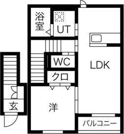 アイメゾン東山(1LDK/2階)の間取り写真
