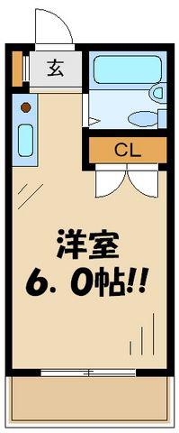 エクレール仙川PARTⅡ(ワンルーム/1階)の間取り写真