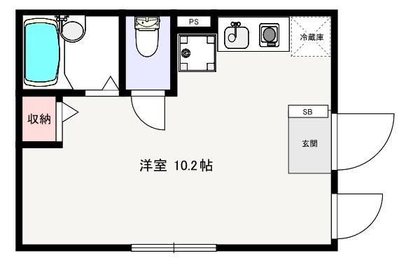 ロゼ錦糸町III(ワンルーム/1階)の間取り写真