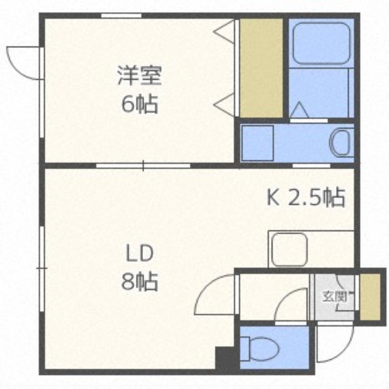 リブレあいの里(1LDK/2階)の間取り写真