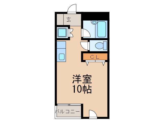 JIビル(ワンルーム/4階)の間取り写真