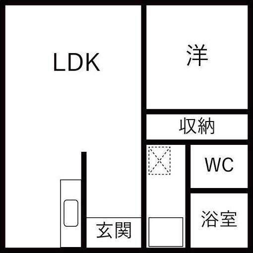 リアライズ木曽川(1LDK/4階)の間取り写真