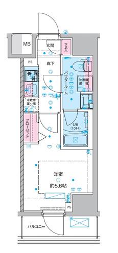 ジェノヴィア西川口III(1K/4階)の間取り写真