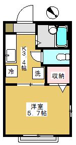 コーポラスサンキ(1K/1階)の間取り写真