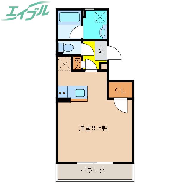 グラン ルーヴル(ワンルーム/1階)の間取り写真