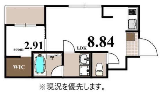 MOVE旭園ノース(1LDK/1階)の間取り写真