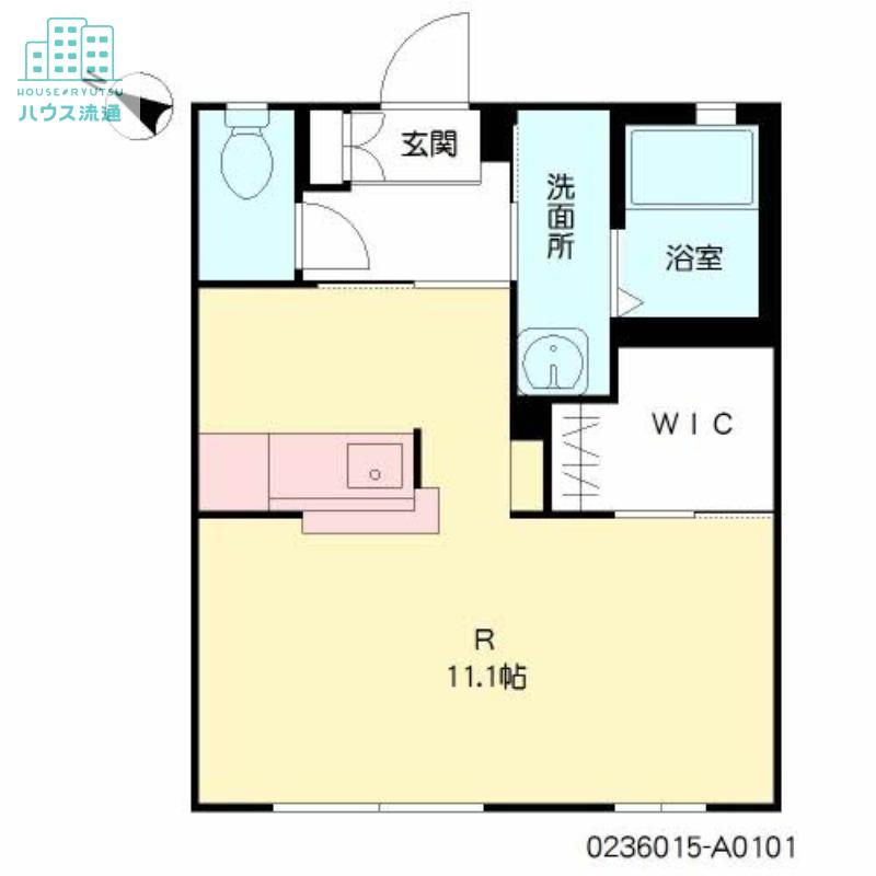 シューレ西三城(ワンルーム/1階)の間取り写真