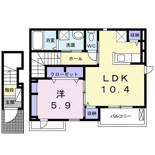 LE COCON(1LDK/2階)の間取り写真