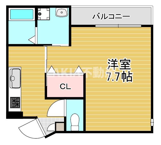 KURUMINO(1K/2階)の間取り写真