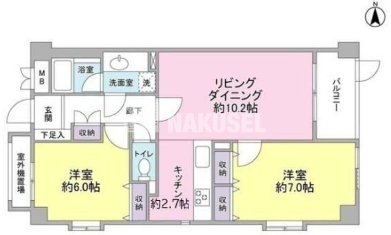 ラフィナート深沢(2LDK/1階)の間取り写真