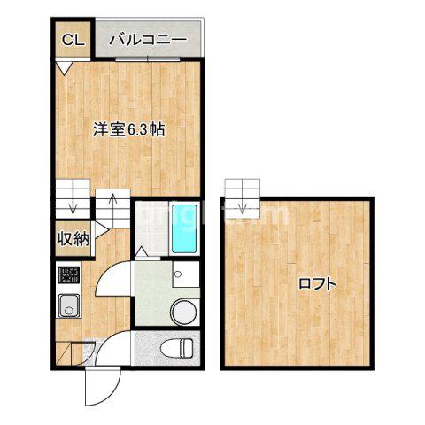 コンフォーティア梅林(1K/1階)の間取り写真