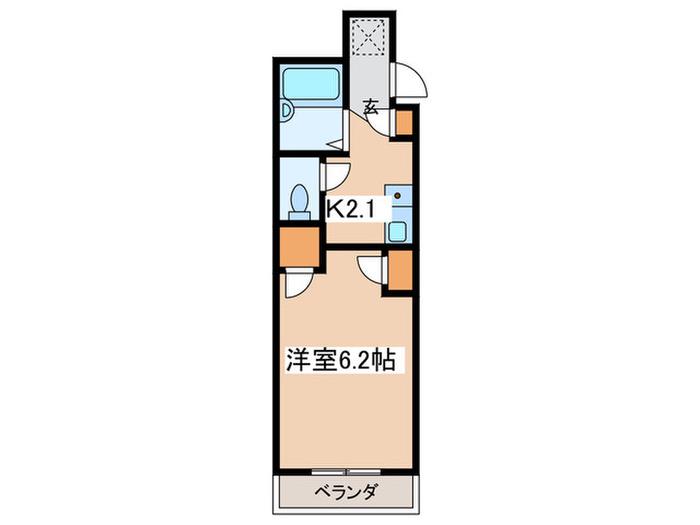 メゾンド・ジラフ(1K/2階)の間取り写真