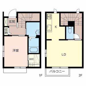 パルモ生田(1LDK/1階)の間取り写真