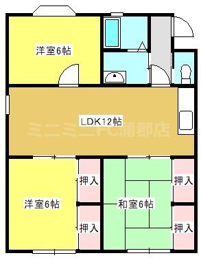 コスモピア(3LDK/2階)の間取り写真