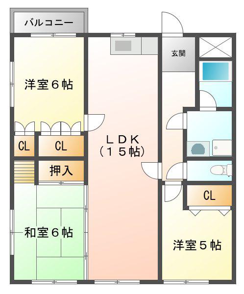 ベーシック中日(3LDK/9階)の間取り写真