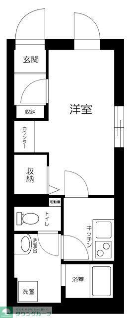 フェリデンシア住吉(1K/2階)の間取り写真