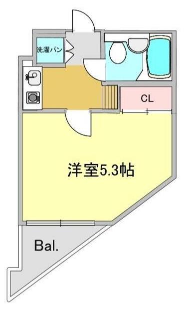 ヒルズ代官山(1K/2階)の間取り写真